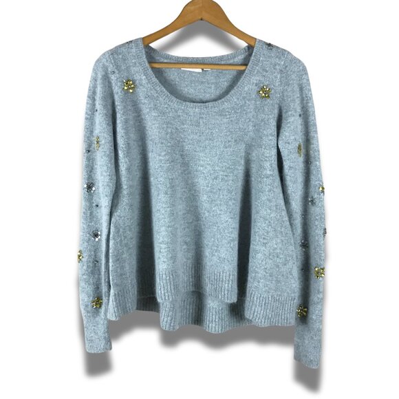 VICTORIA'S SECRET Angora Wool Blend Embellished Hi-Low Sweater XS/S - Picture 1 of 8